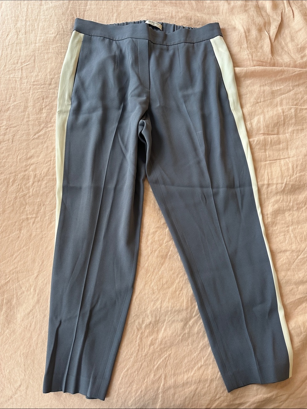 Babaton Slate Gray/purple women’s Pants with Cream Side Stripes